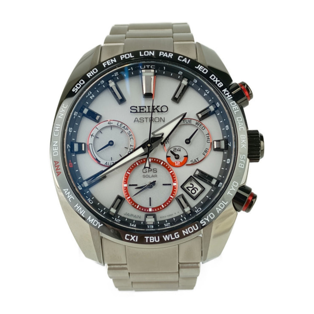 Gebrauchte SEIKO Uhr Astron Shohei Ohtani 2020 Limitierte Auflage von 1700 Stück Global Line 5X53-0BE0 SBXC081 Silber Weiß Edelstahl Herren GPS Solar Radio Figur Inkl. 2513033010007 