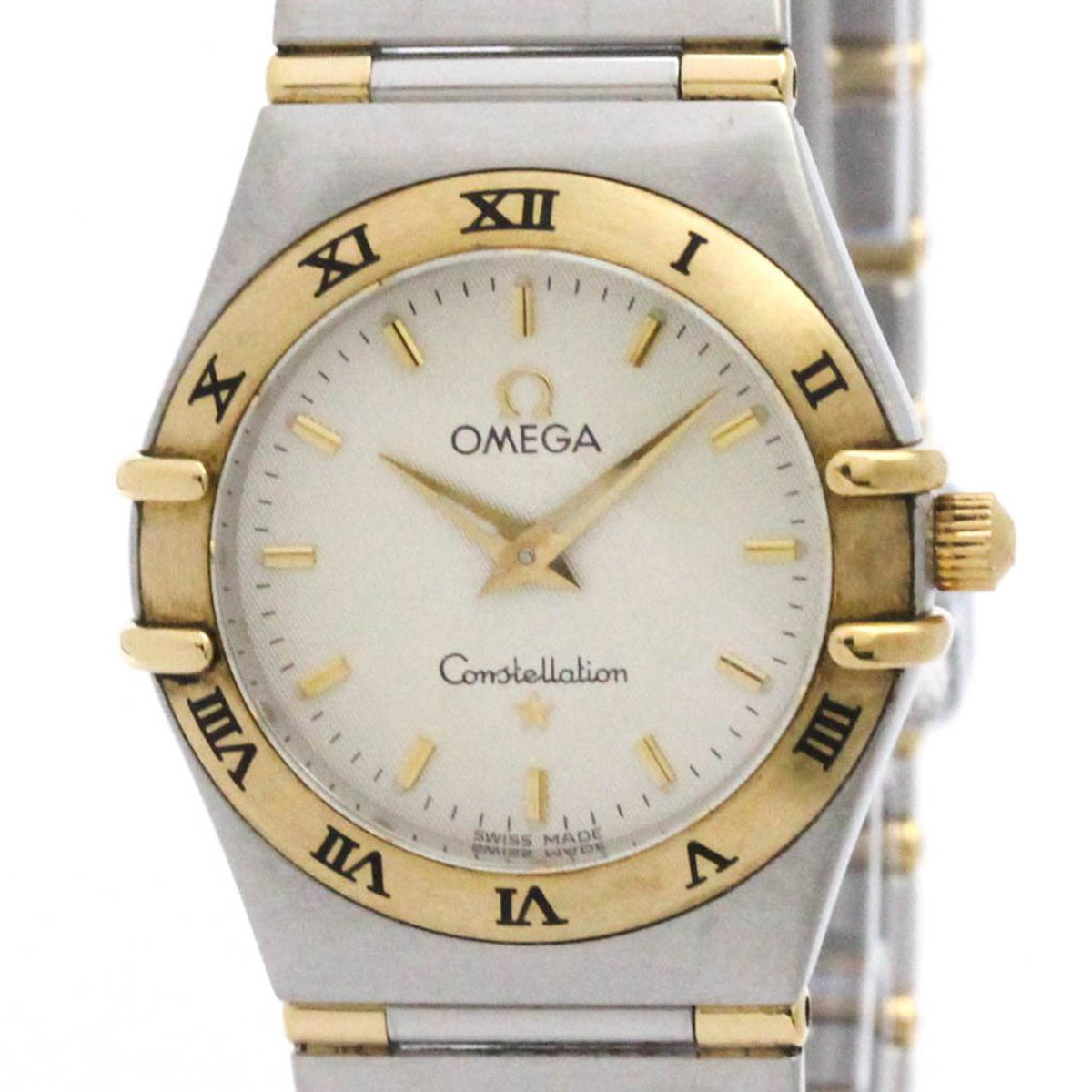 Pre-Owned OMEGA Constellation 18K Gold Steel Ladies Watch 1362.30 Polished