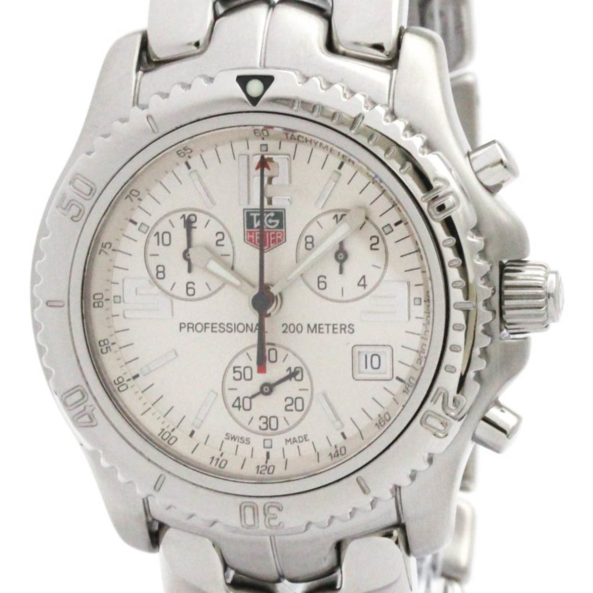 Pre-Owned TAG HEUER Link Chronograph Steel Quartz Mens Watch CT1112