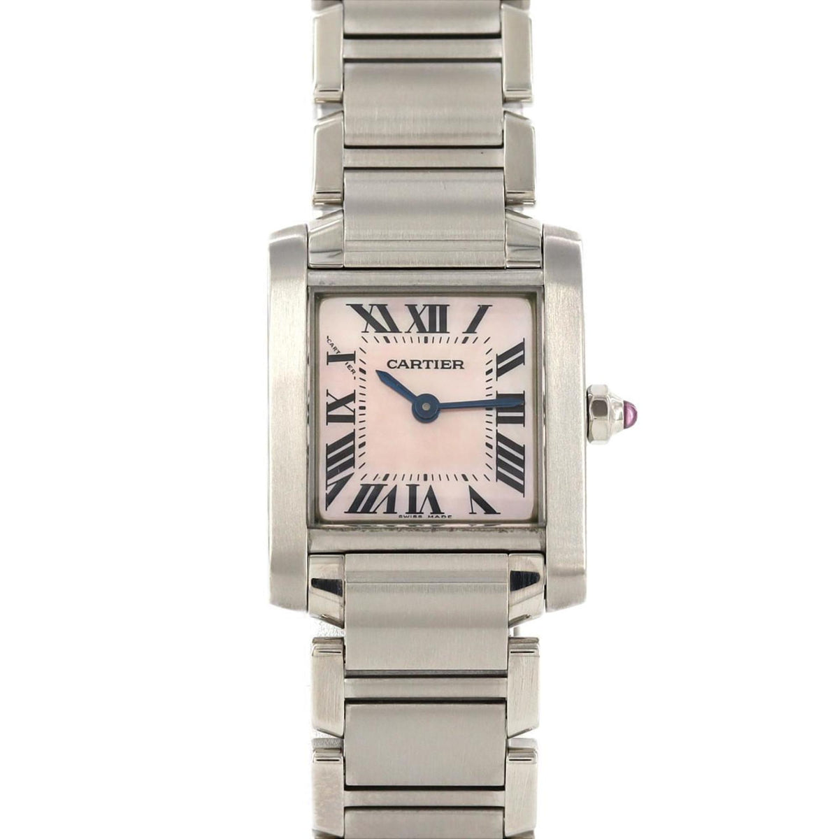 Gebrauchte Cartier Tank Francaise SM W51028Q3 SS Armbanduhr Quarz 