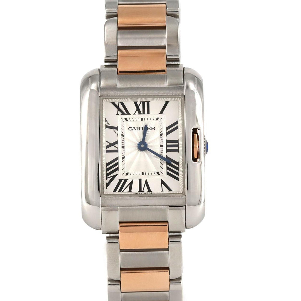 Gebrauchte Cartier Tank Anglaise SM PG Combi W5310019 SSxPG Armbanduhr Quarz 