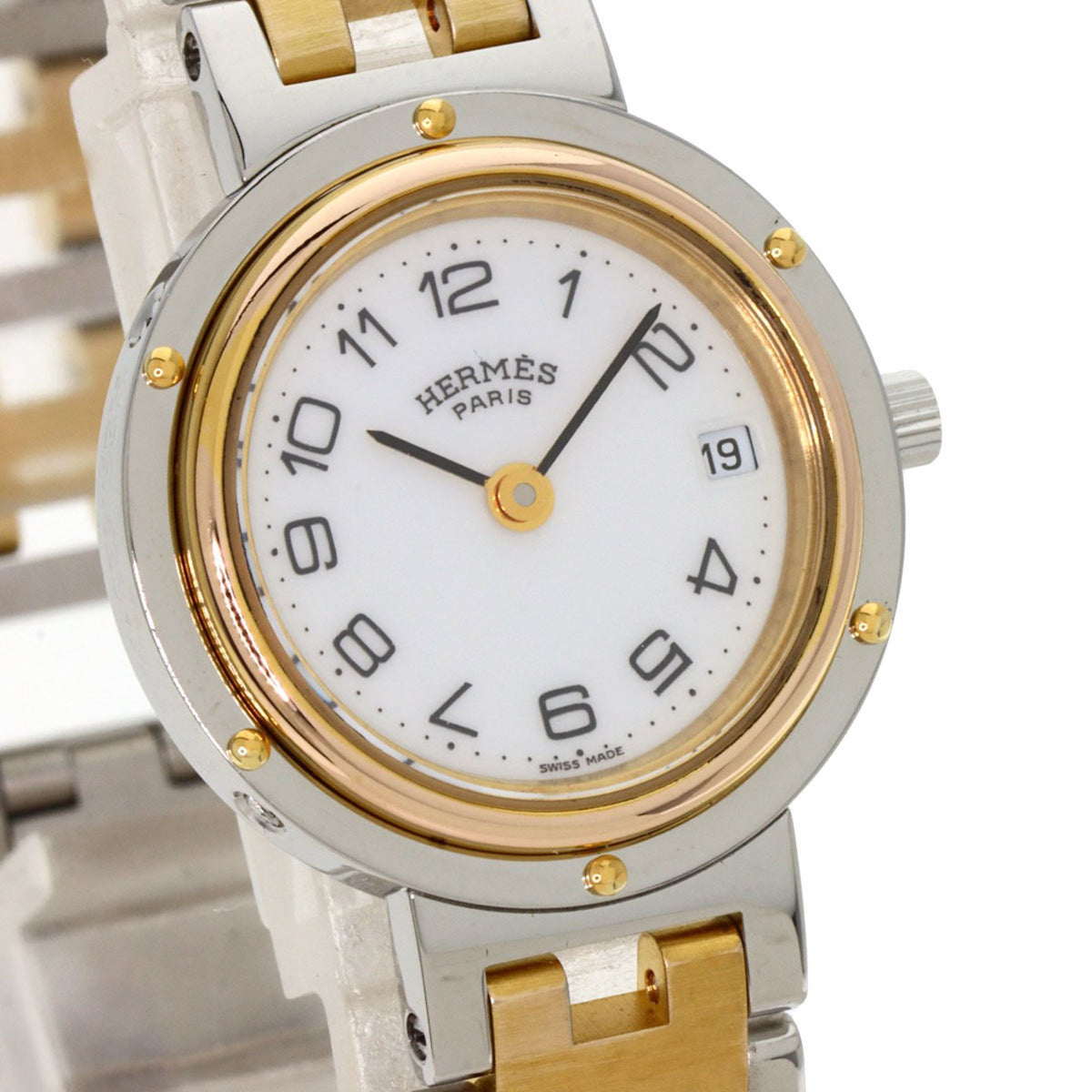 Gebrauchte Hermes Clipper Uhr Edelstahl SSxGP Damen HERMES 