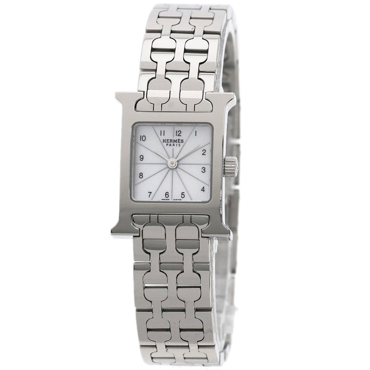 Pre-Owned Hermes HH1.110 H Watch Mini Wristwatch Stainless Steel SS Ladies HERMES