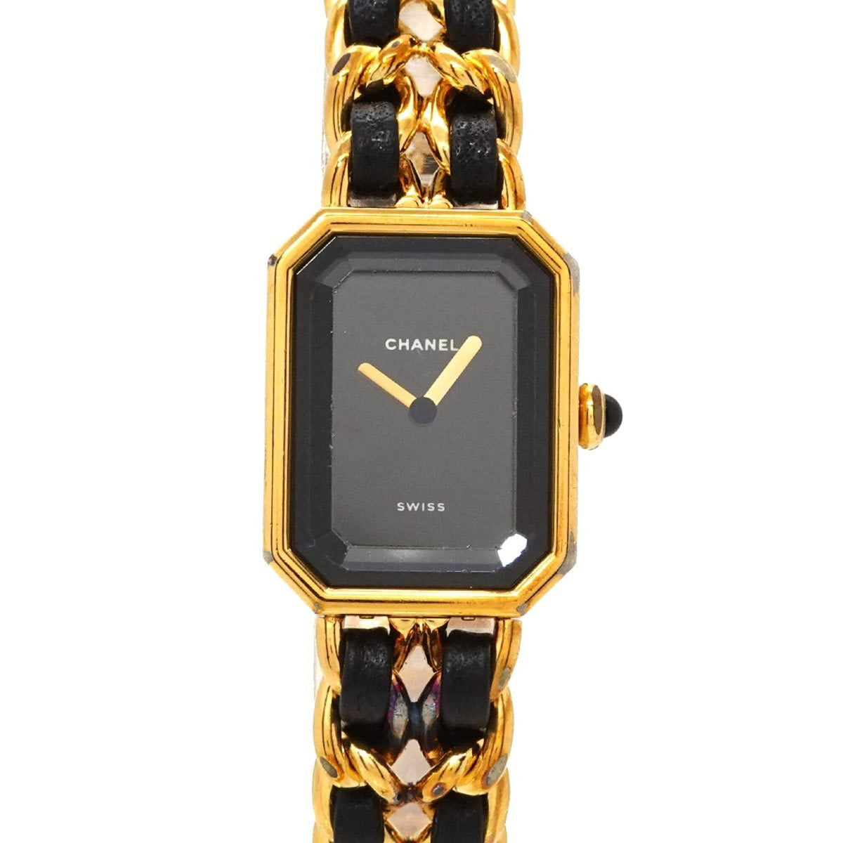 Pre-Owned Chanel Premiere Large Size H0001 Women's Watch Black Gold Quartz