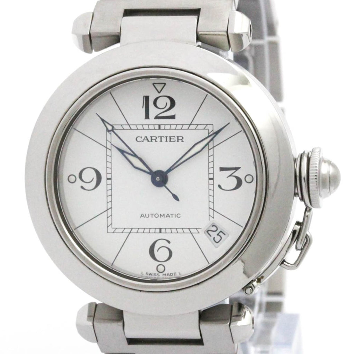 Pre-Owned CARTIER Pasha C Steel Automatic Unisex Watch W31074M7 Polished