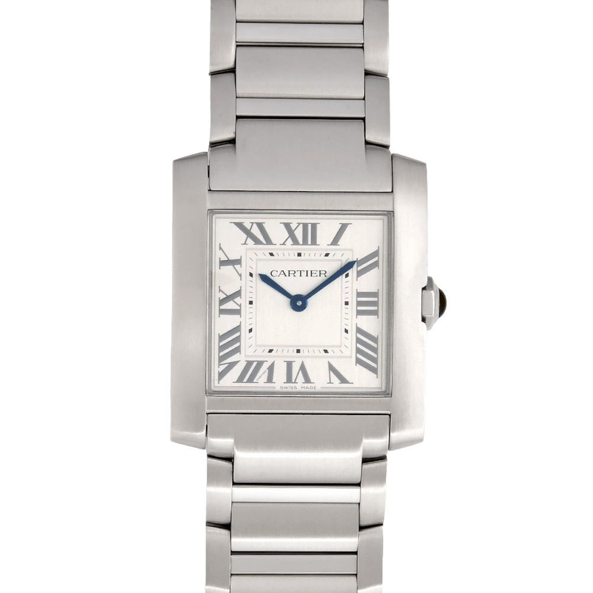 Gebrauchte Cartier WSTA0074 Tank Francaise MM Uhr Quarz Silber Zifferblatt SS Damen 