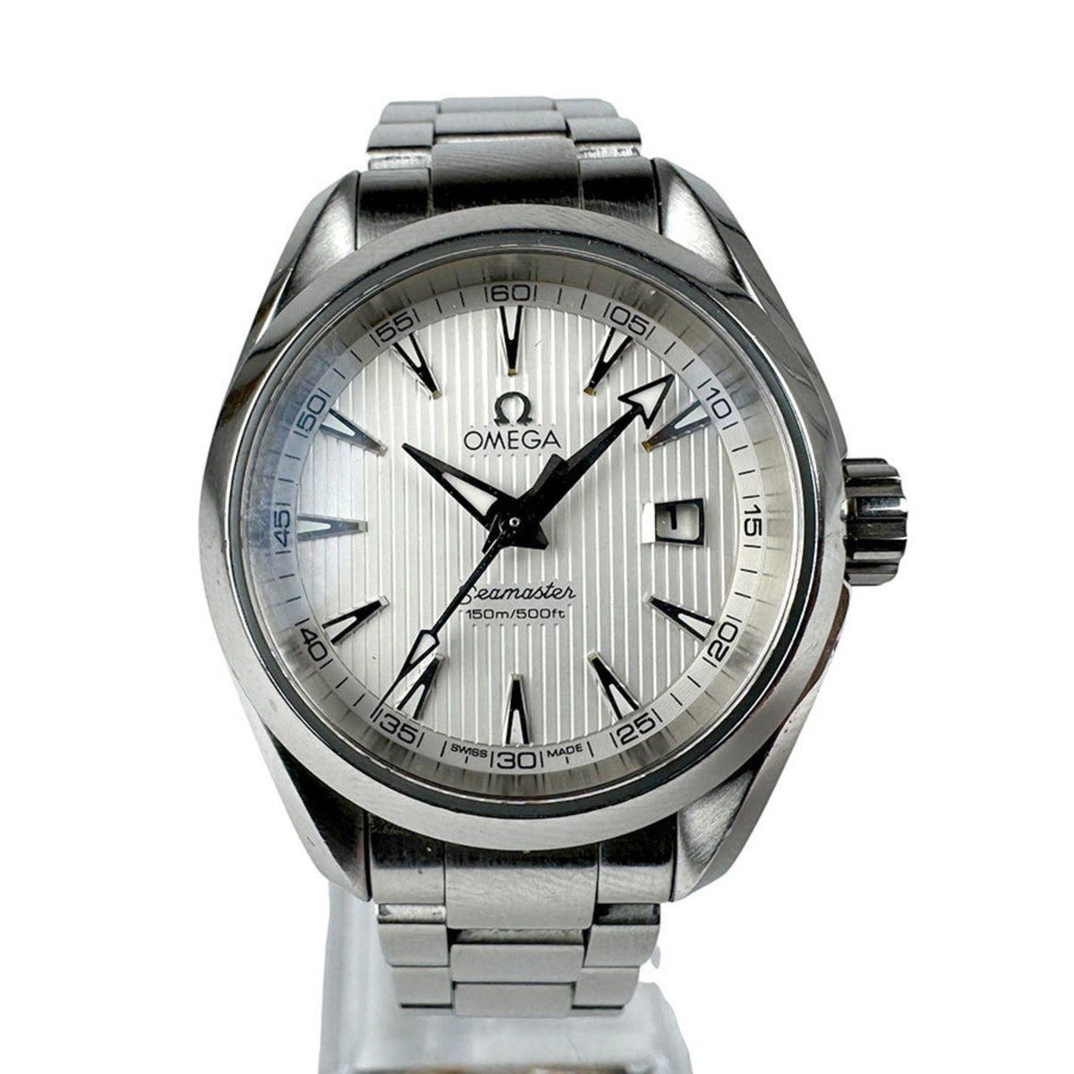 Gebrauchte OMEGA Seamaster Aqua Terra Uhr Edelstahl Silber x Weiß Damen Quarz 