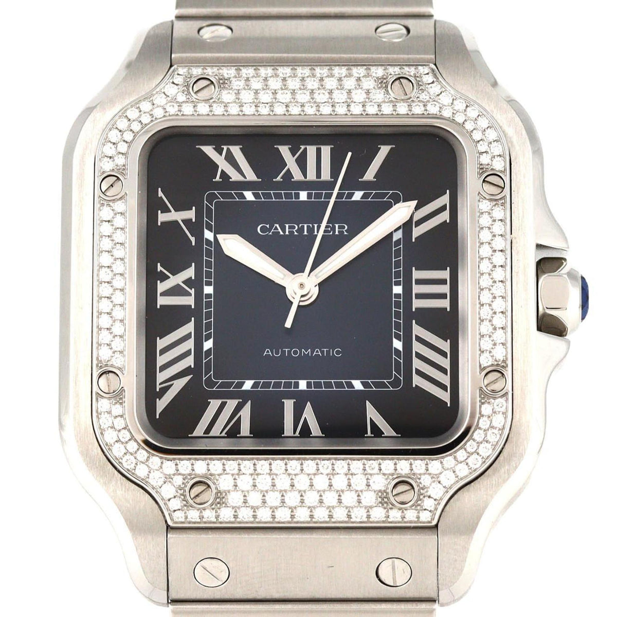 Pre-Owned Cartier Santos de MM 2D W4SA0006 Stainless Steel Automatic Watch
