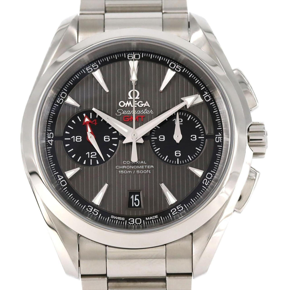Pre-Owned Omega Seamaster Aqua Terra Chronograph GMT 231.10.43.52.06.001 Stainless Steel Automatic Watch