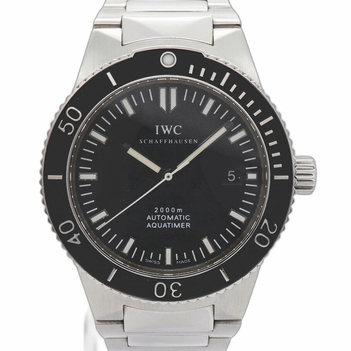 Pre-Owned IWC Schaffhausen Aquatimer IW353602 Black Dial Men's Watch
