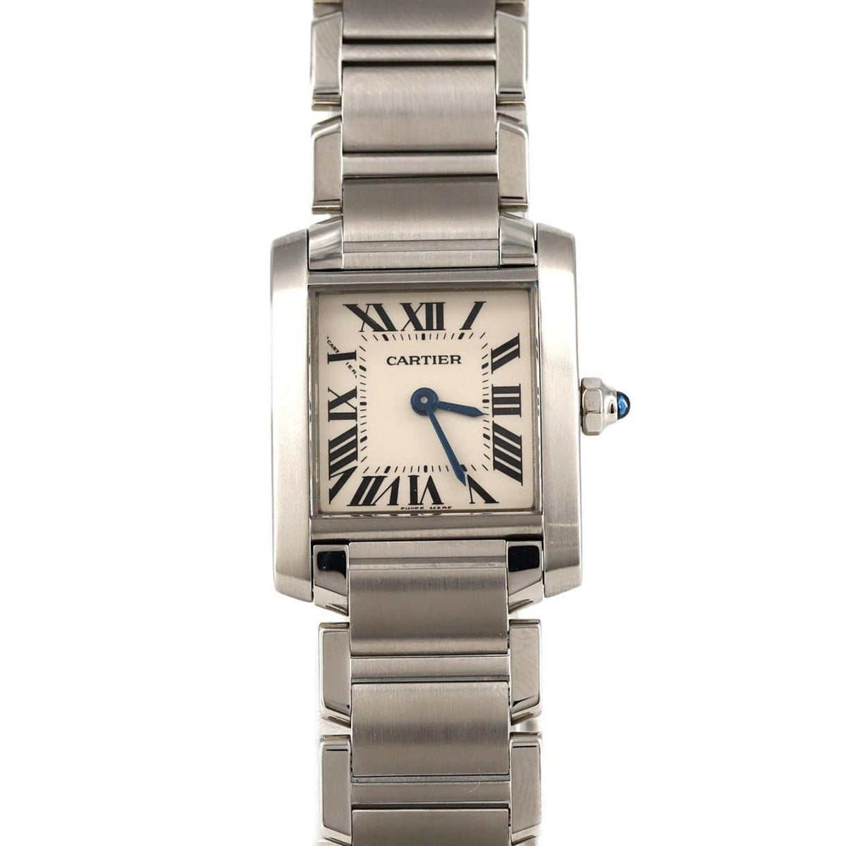 Gebrauchte Cartier Tank Francaise SM W51008Q3 SS Armbanduhr Quarz 