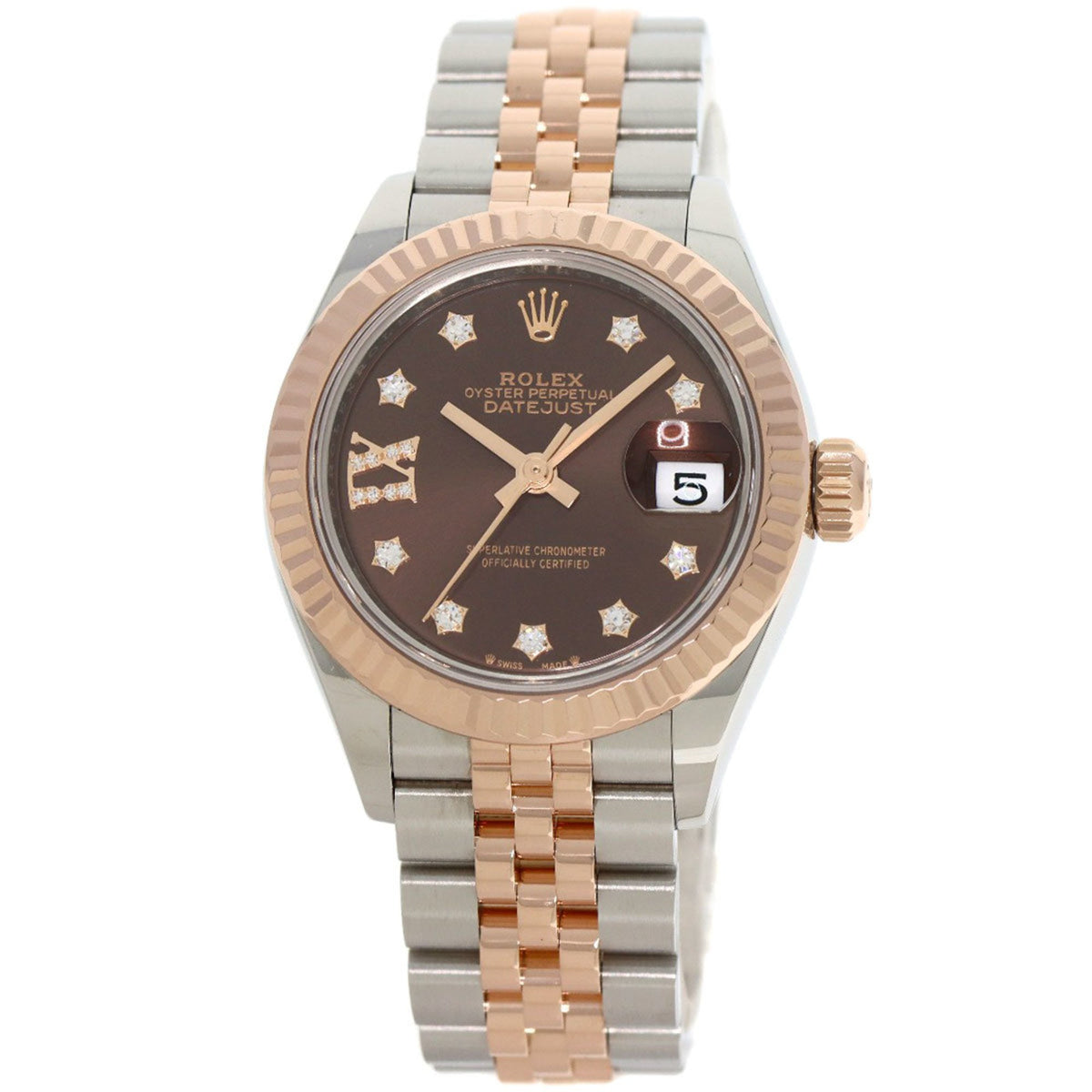Gebrauchte Rolex 279171G Datejust 9P Star Diamond Uhr Edelstahl SSxK18PG Everose Gold Damen ROLEX 