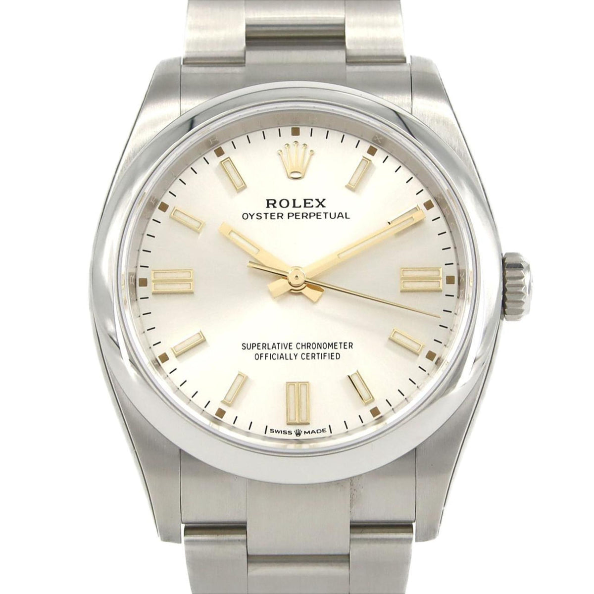 Gebrauchte Rolex Oyster Perpetual Domino's Pizza 126000 Edelstahl-Automatikuhr mit Zufallszahl 