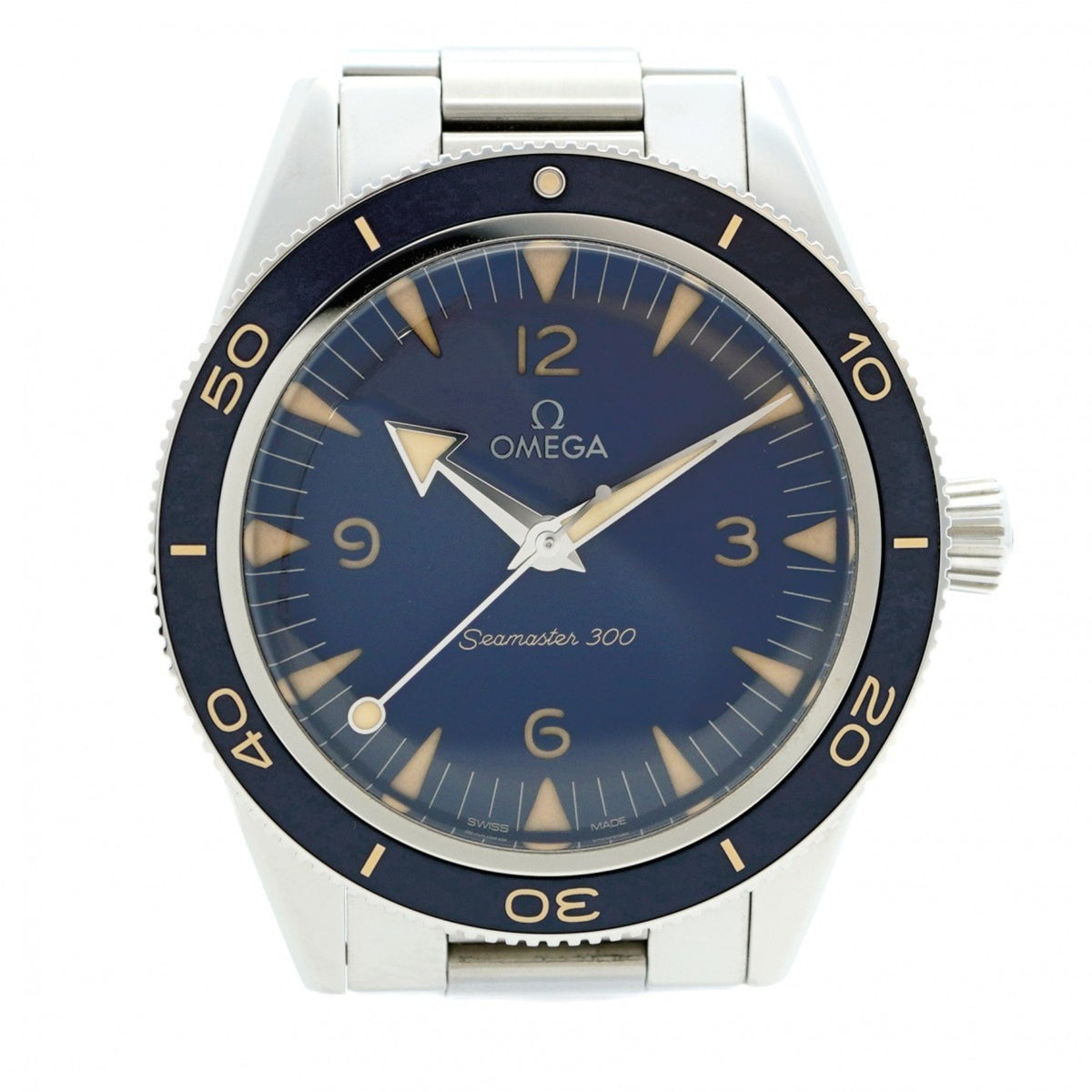 Gebrauchte Omega Seamaster 234.30.41.21.03.001 Herrenuhr mit marineblauem Zifferblatt 