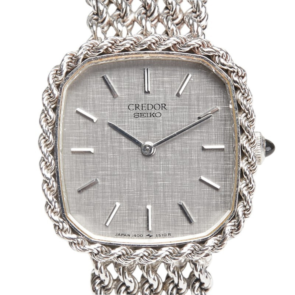 Pre-Owned Seiko Credor Watch 1400-5930 Quartz Silver Dial 18K White Gold Women's SEIKO