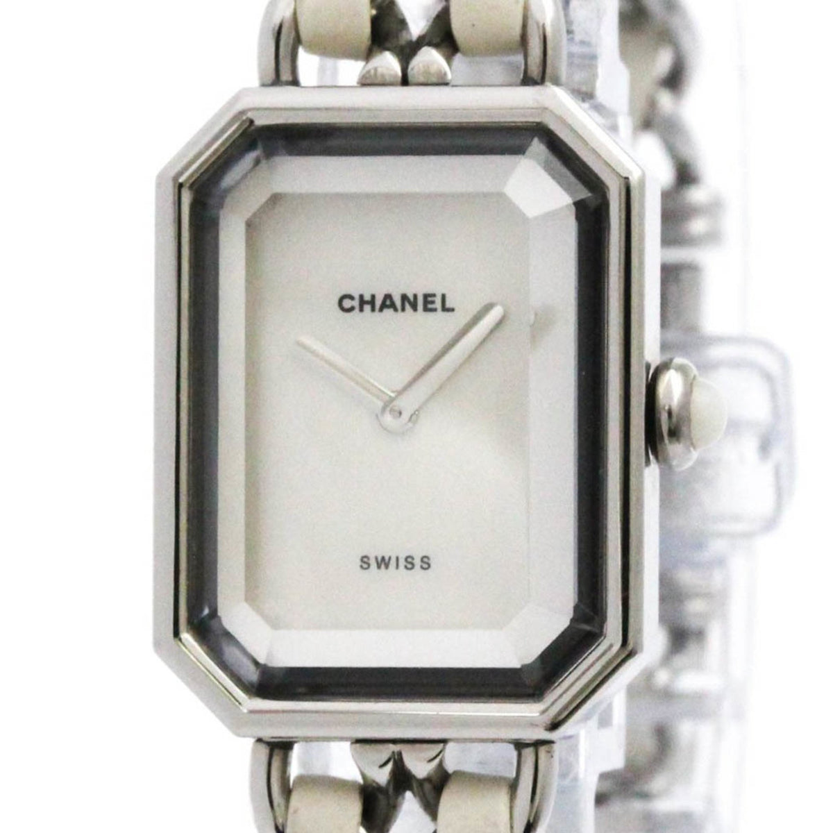 Pre-Owned CHANEL Premiere Size M MOP Steel Quartz Ladies Watch H1639 Polished