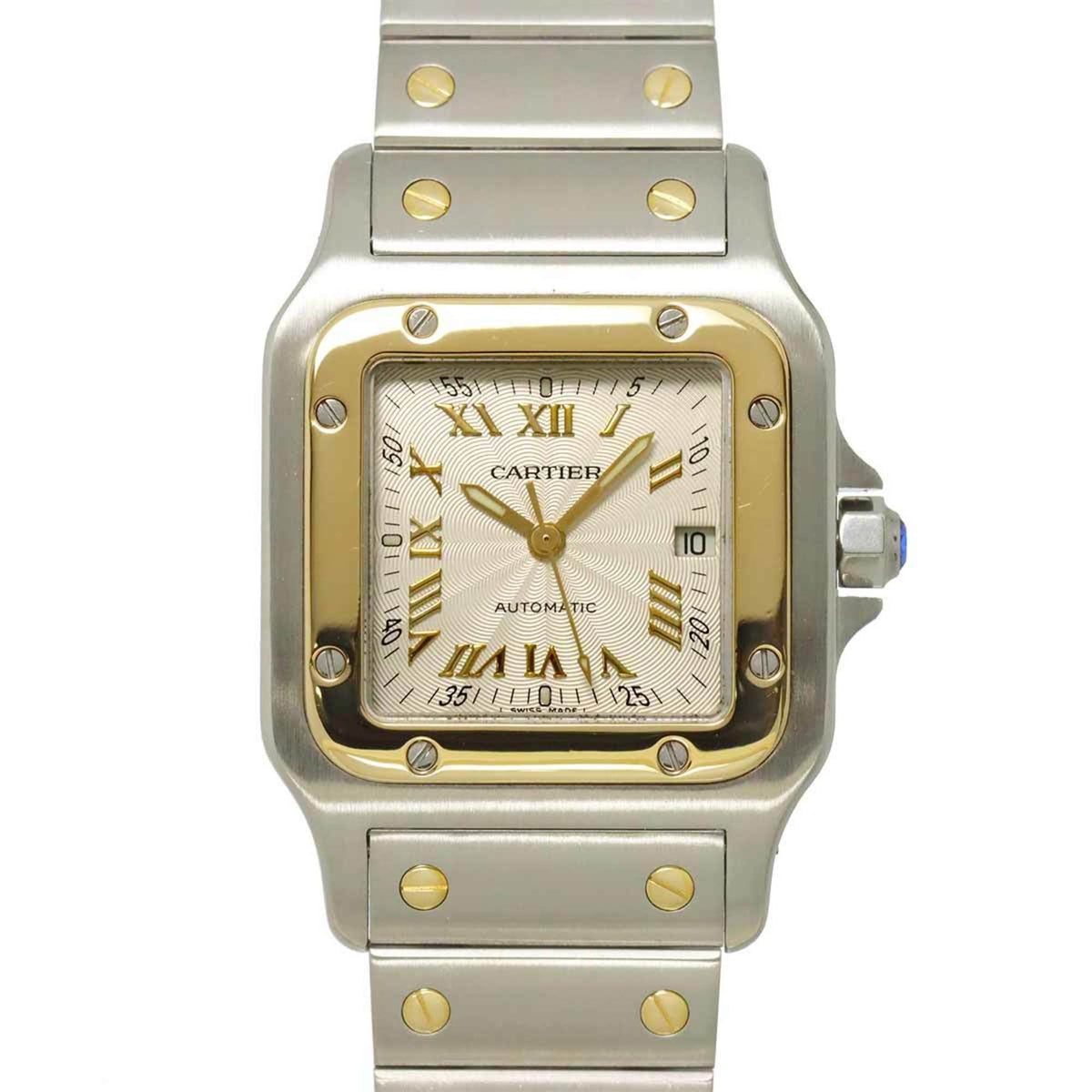 Pre-Owned Cartier Santos Galbee LM Two-tone W20041C4 Men's Watch in 18K Yellow Gold with Automatic Movement