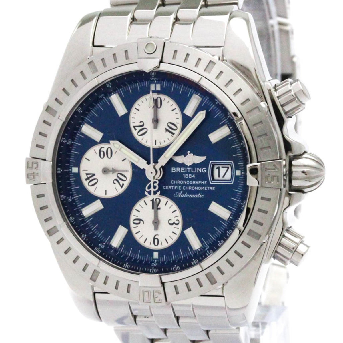 Gebrauchte BREITLING Chronomat Evolution Stahl Automatikuhr A13356 poliert 