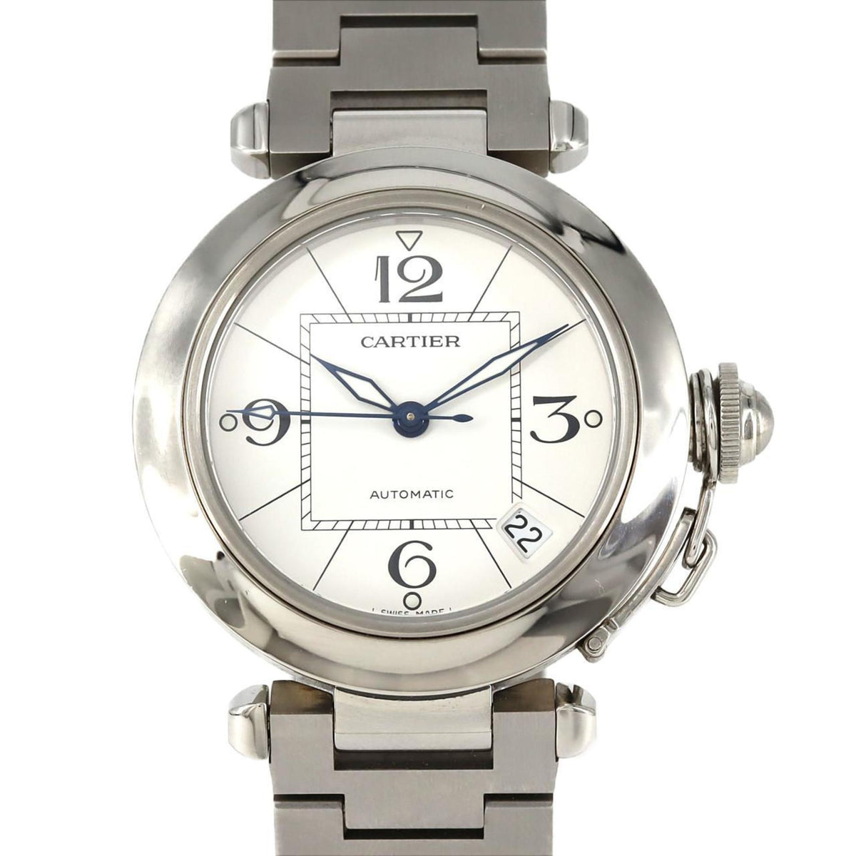 Gebrauchte Cartier Pasha C W31074M7 SS Automatikuhr 