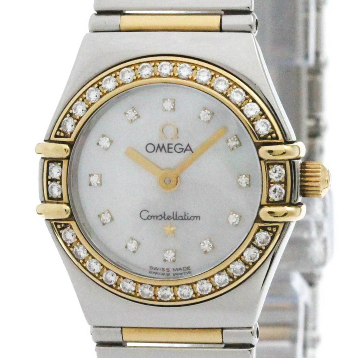 Gebrauchte OMEGA Constellation Diamond MOP 18K Gold Stahluhr 1365.75 poliert