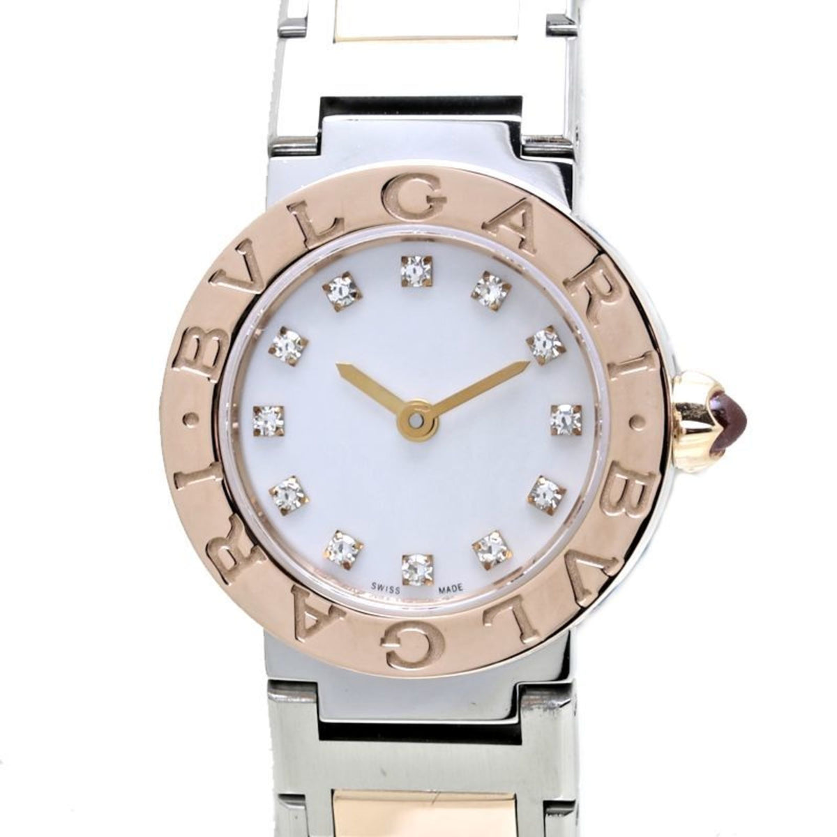 Gebrauchte BVLGARI Bulgari BBL23WSPG 12 BBP23SG 102970 12P Diamant K18PG Roségold x Edelstahl Damen 39769 Uhr 