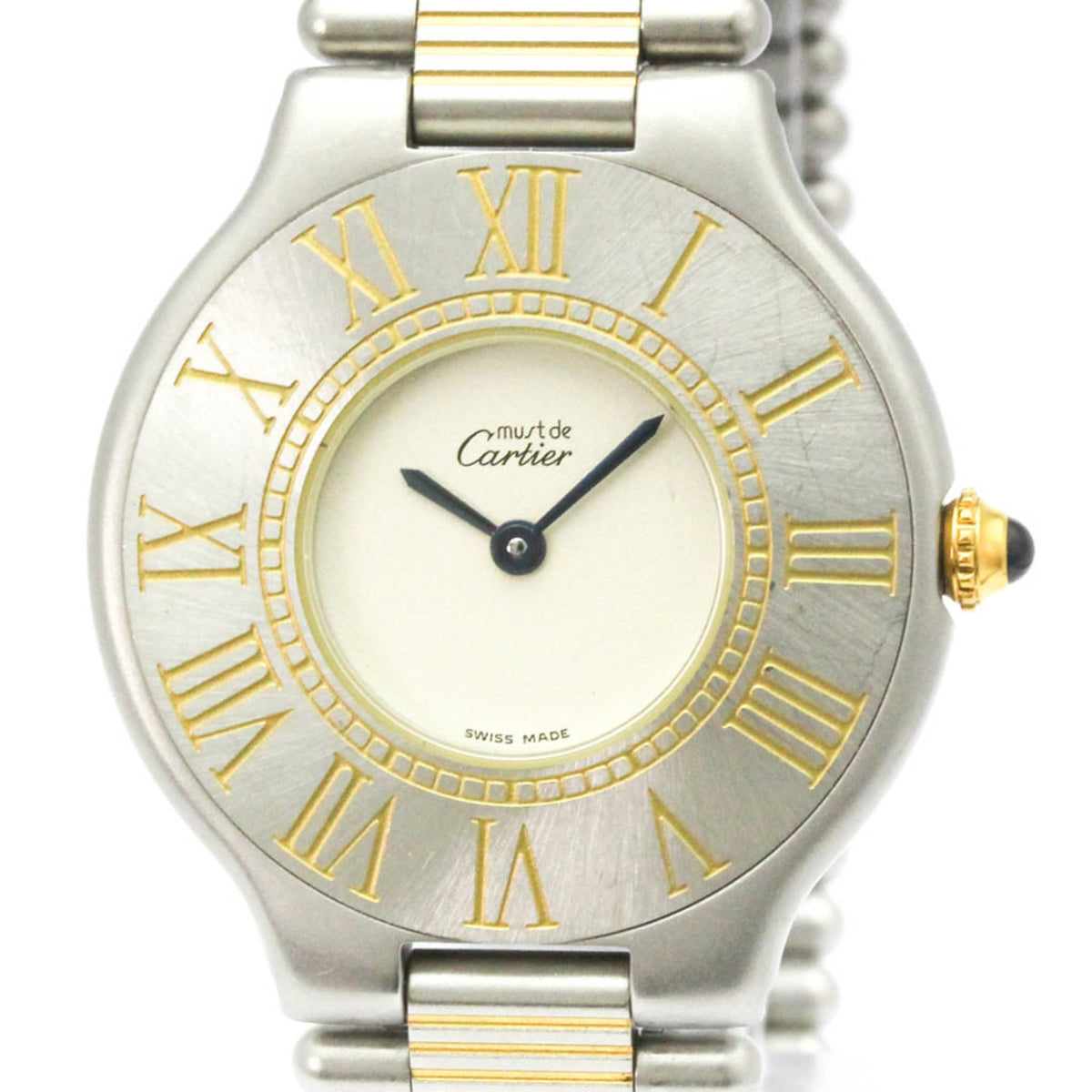 Pre-Owned CARTIER Must 21 Gold Plated Steel Quartz Unisex Watch W10050F4