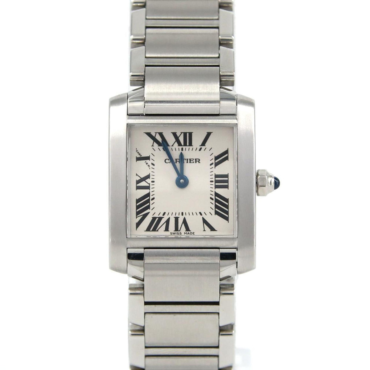 Gebrauchte Cartier Tank Francaise SM W51008Q3 SS Armbanduhr Quarz 