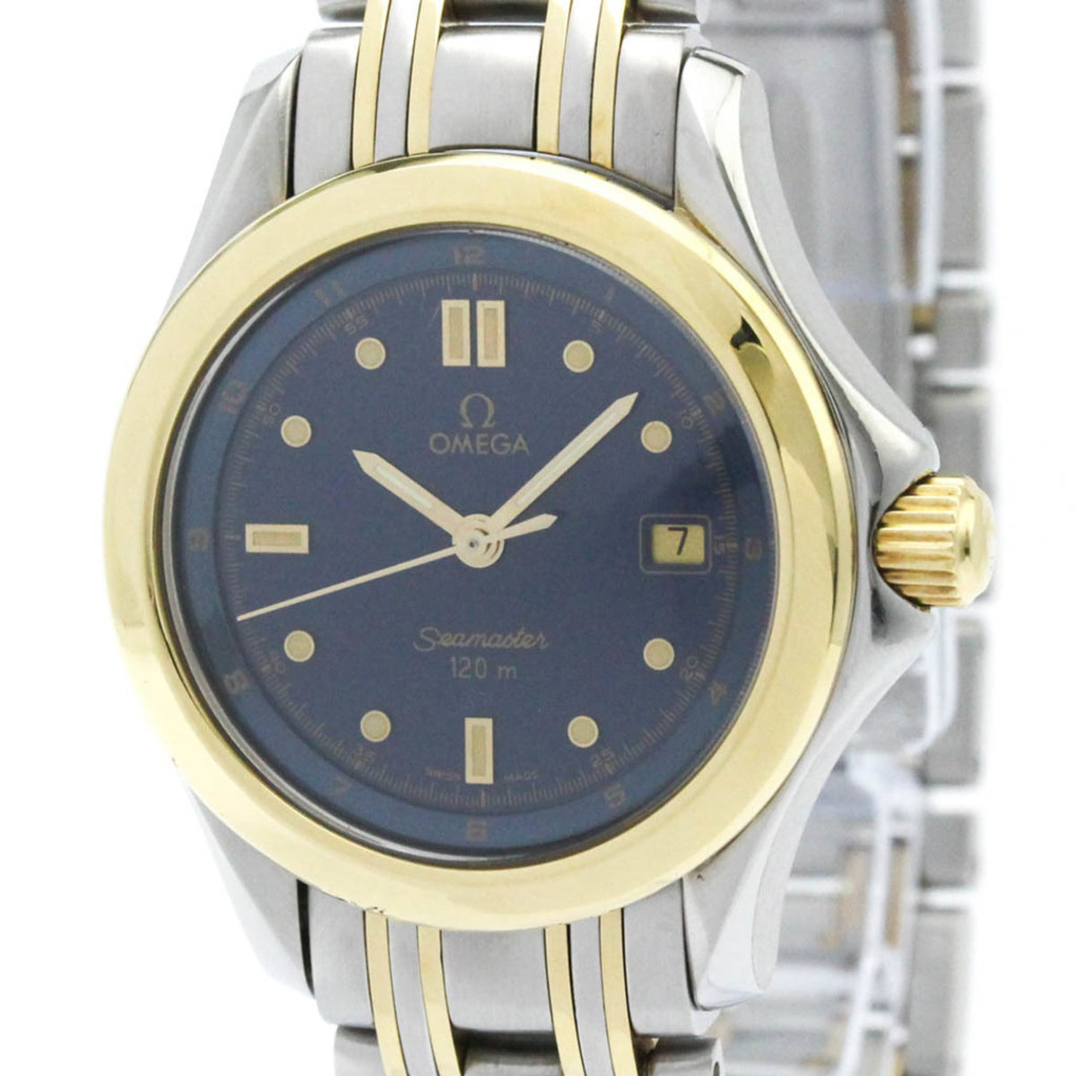 Pre-Owned OMEGA Seamaster 120M 18K Gold Steel Ladies Watch 2371.80 Polished