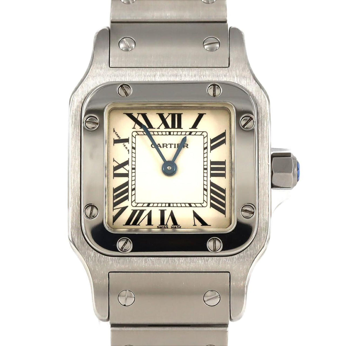 Pre-Owned Cartier Santos Galbe SM W20056D6 Stainless Steel Quartz Watch