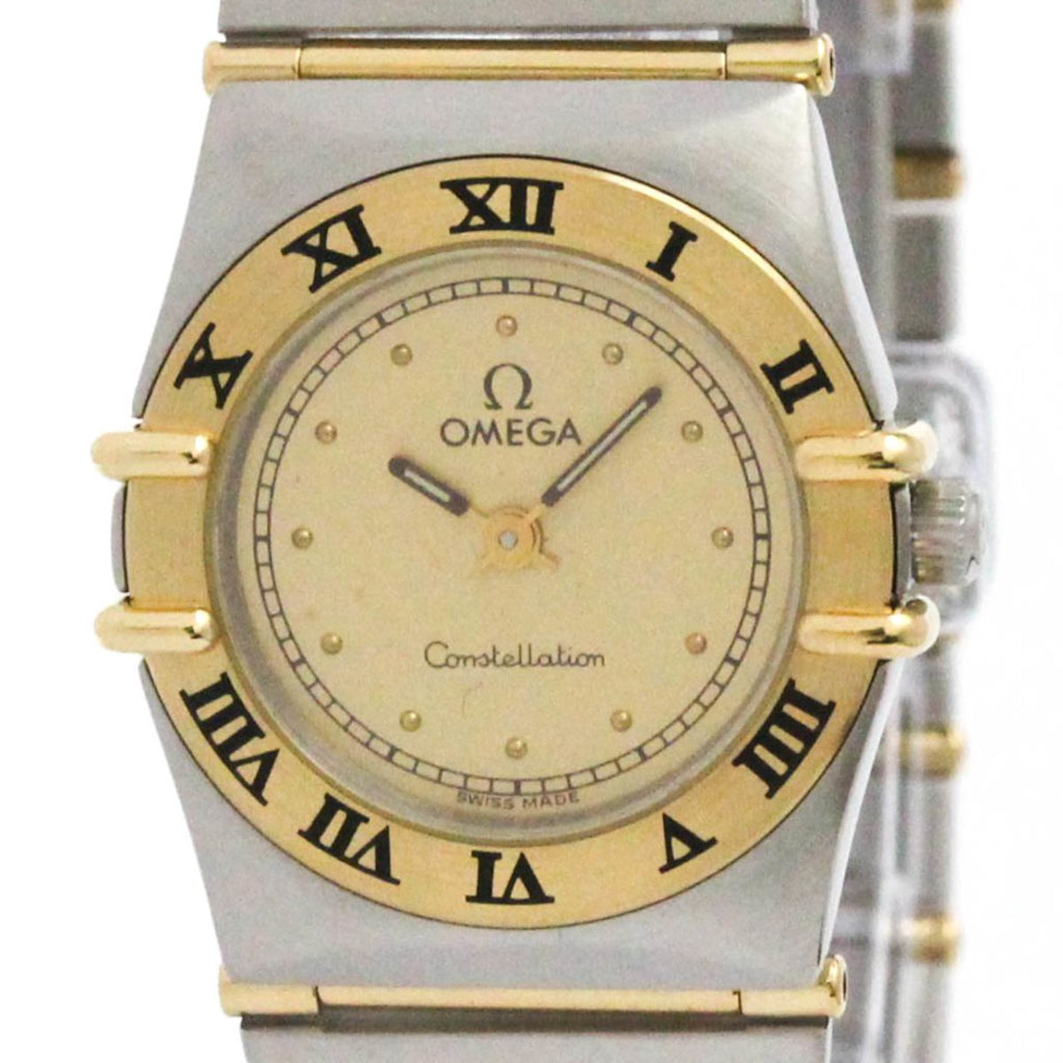 Pre-Owned OMEGA Constellation 18K Gold Steel Ladies Watch 795.1080 Polished