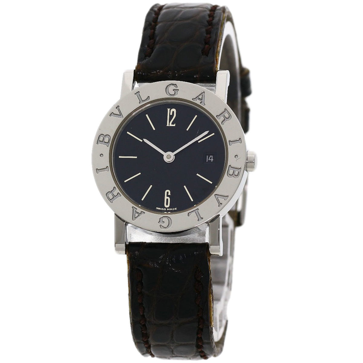 Gebrauchte Bvlgari BB26SLD Uhr Edelstahl Leder Damen 