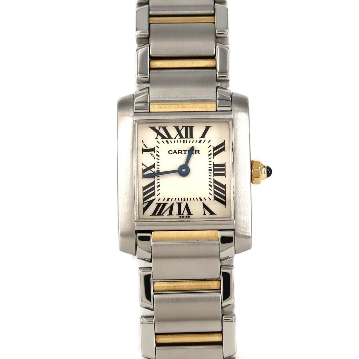 Gebrauchte Cartier Tank Francaise SM Combi W51007Q4 SSxYG Armbanduhr Quarz 