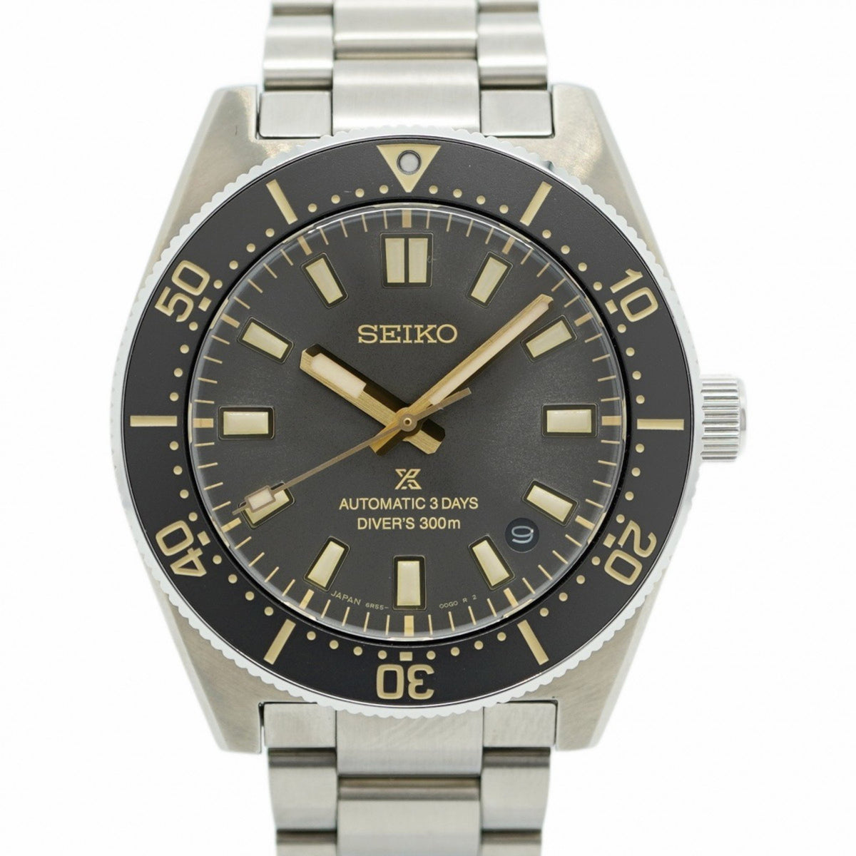 Gebrauchte Seiko Prospex 6R55-00G0 Herrenuhr mit Bordeaux-Zifferblatt 