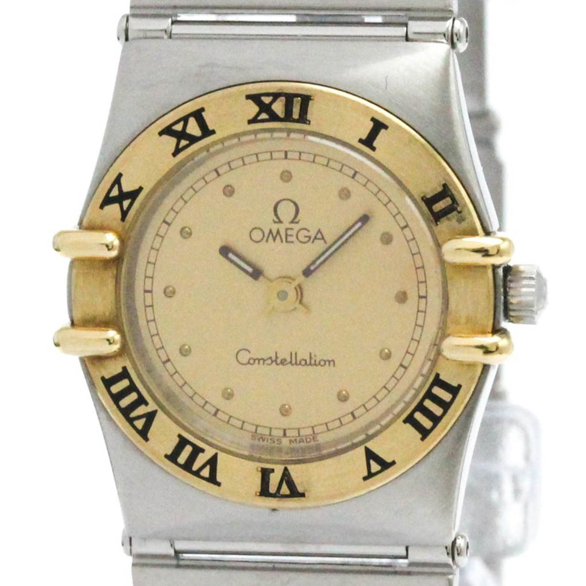 Gebrauchte polierte OMEGA Constellation 18 Karat Goldstahl Damenuhr 795.1080 BF580547 