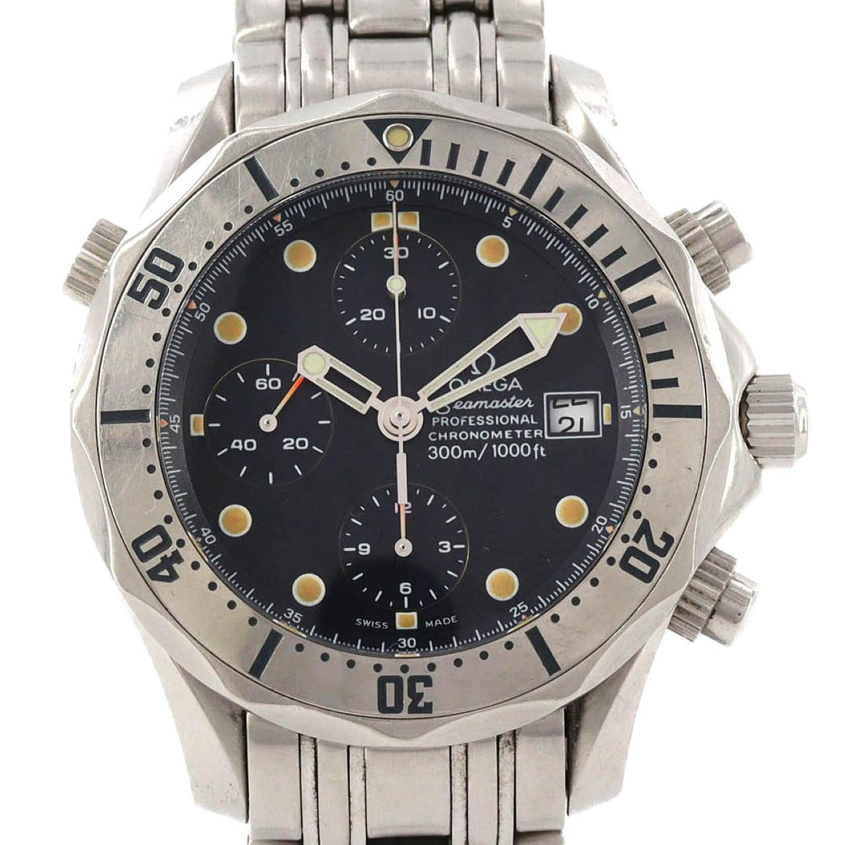 Pre-Owned Omega Seamaster Pro Chronograph 2598.80 Stainless Steel Automatic Watch