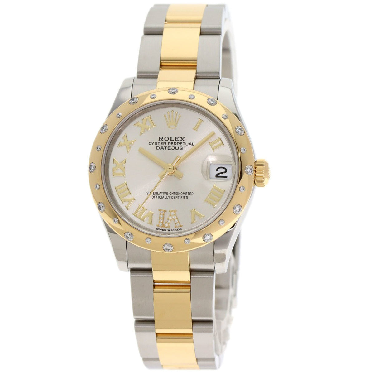 Pre-Owned Rolex Datejust 31 Diamond Watch, 278343RBR, Stainless Steel/18K White Gold, 18K Boys'