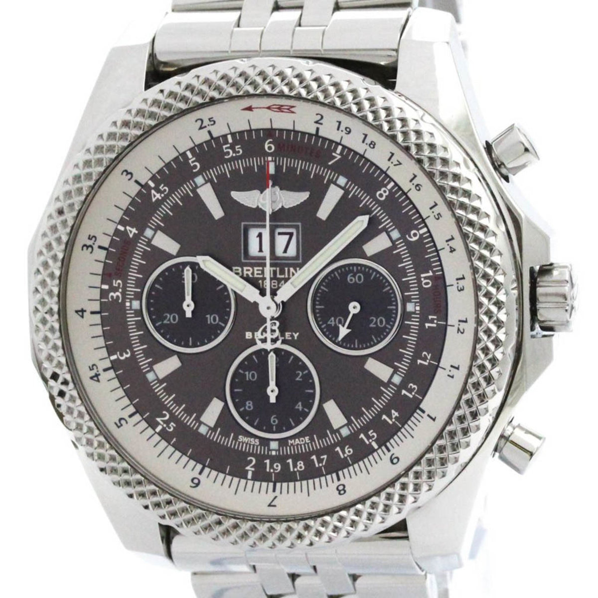 Gebrauchte polierte Breitling Bentley 6.75 Stahl Automatik Herrenuhr A44364 BF578761 