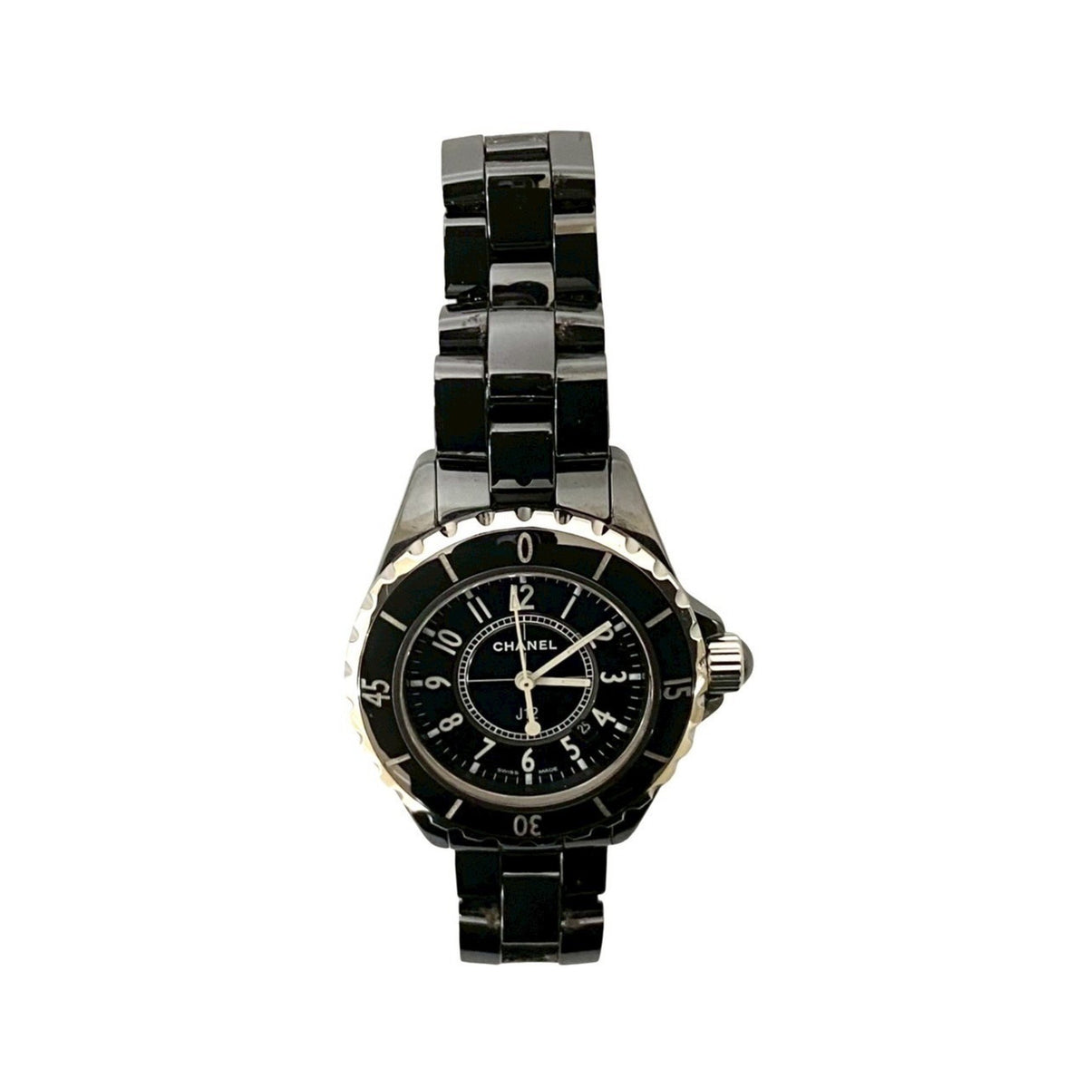 Pre-Owned CHANEL J12 Quartz Automatic Stainless Steel and Ceramic Watch for Men, Black, 24366