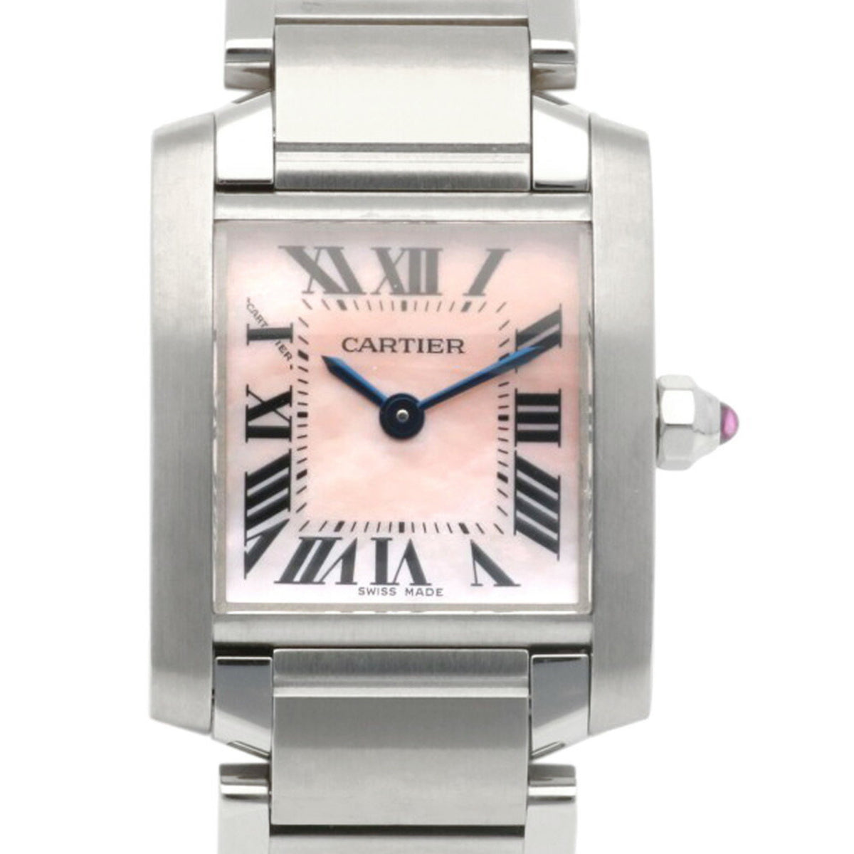 Gebrauchte Cartier Tank Francaise SM Uhr Edelstahl 2384 Quarz Damen CARTIER Pink Shell 