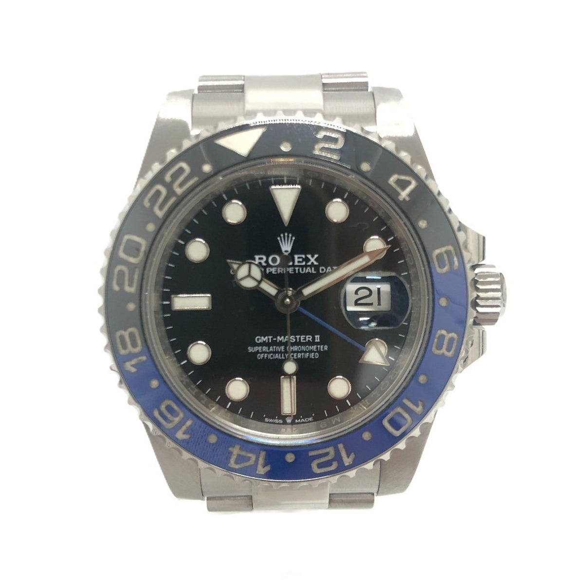 Gebrauchte ROLEX 126710BLNR GMT Master II Automatikaufzug Oyster-Armband Zufallszahlen-Armbanduhr Edelstahl Herren Silber 