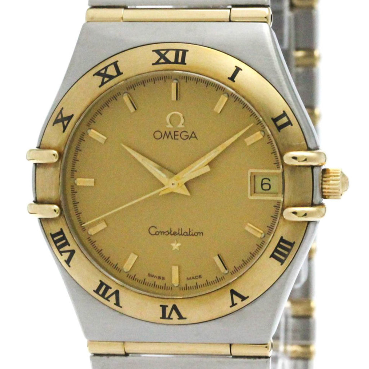 Gebrauchte OMEGA Constellation 18 Karat Gold Stahl Quarz Herrenuhr 1212.10 poliert 
