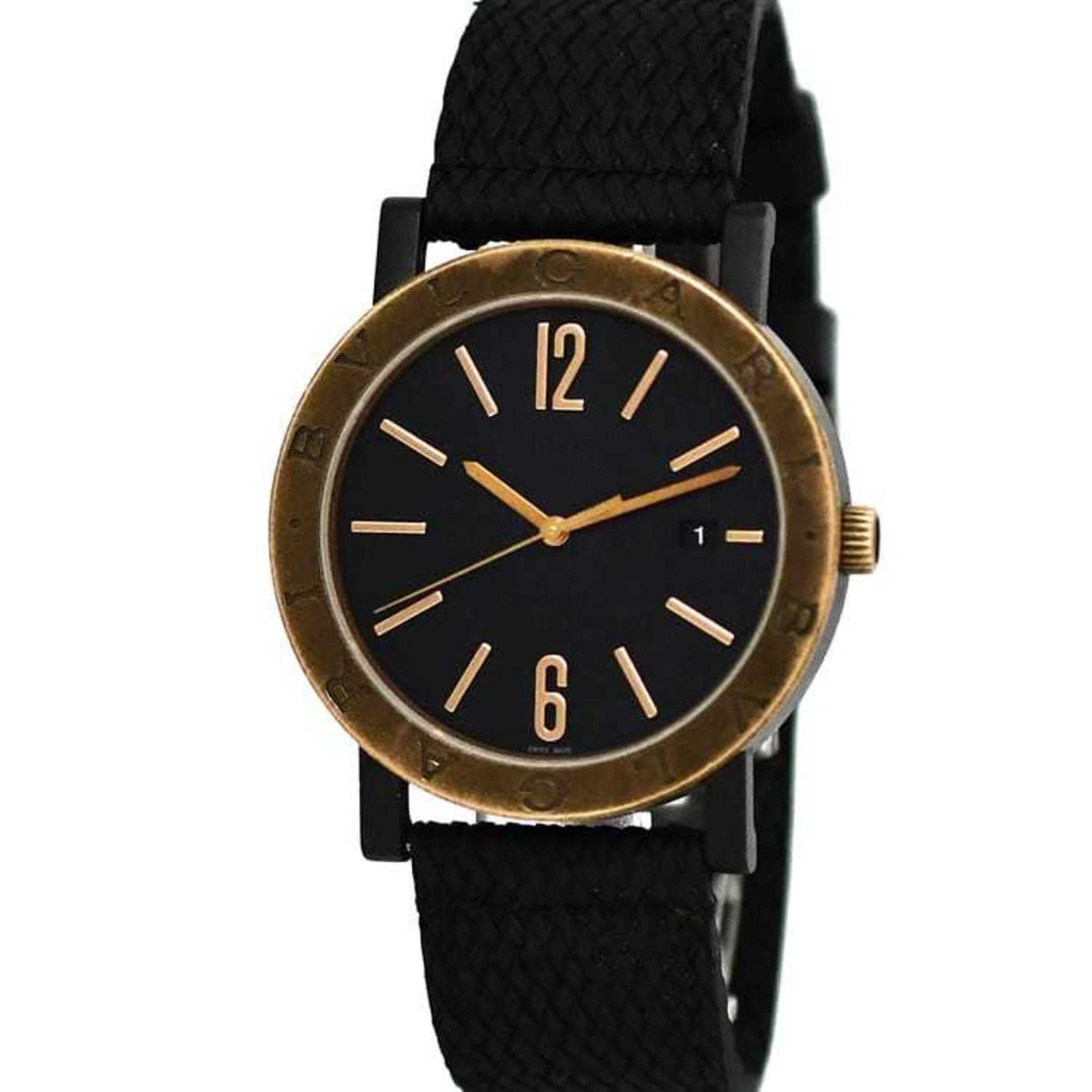 Gebrauchte Bvlgari Uhr Solotempo f-21156 Schwarz Gold 102931 BB41SB SS Automatik BVLGARI Herren 