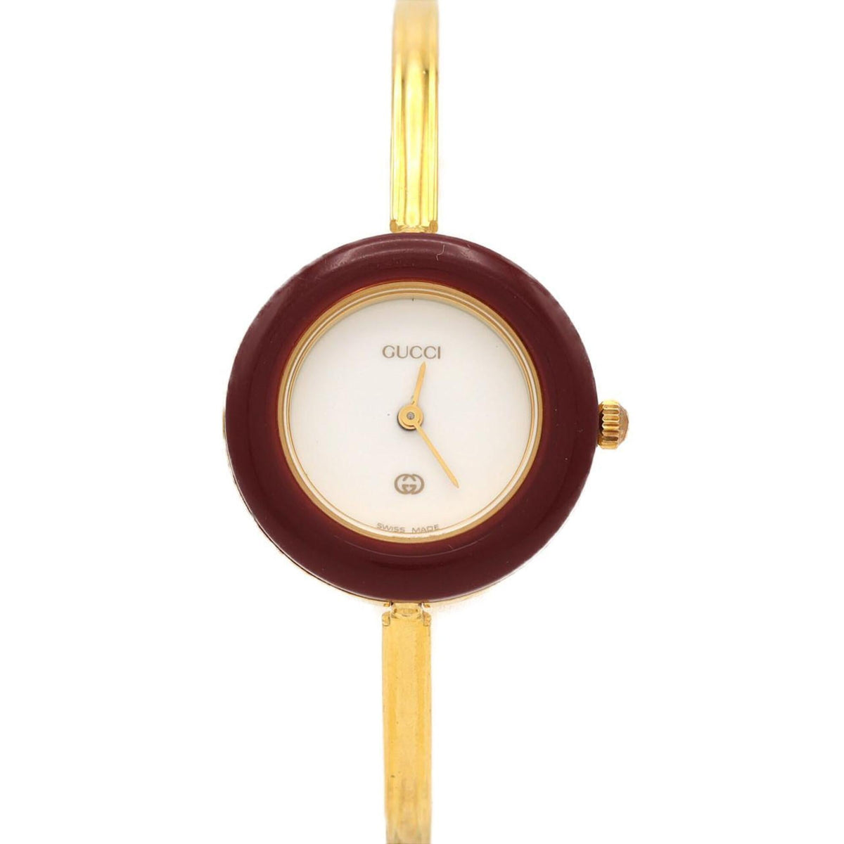Pre-Owned Gucci Change Ring GP Size M 11 12 Quartz Watch