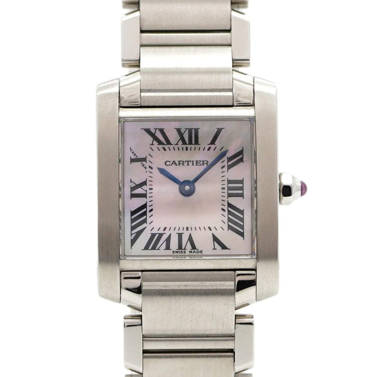 Pre-Owned Cartier Tank Fran?aise SM W51028Q3 Pink Dial Women's Watch