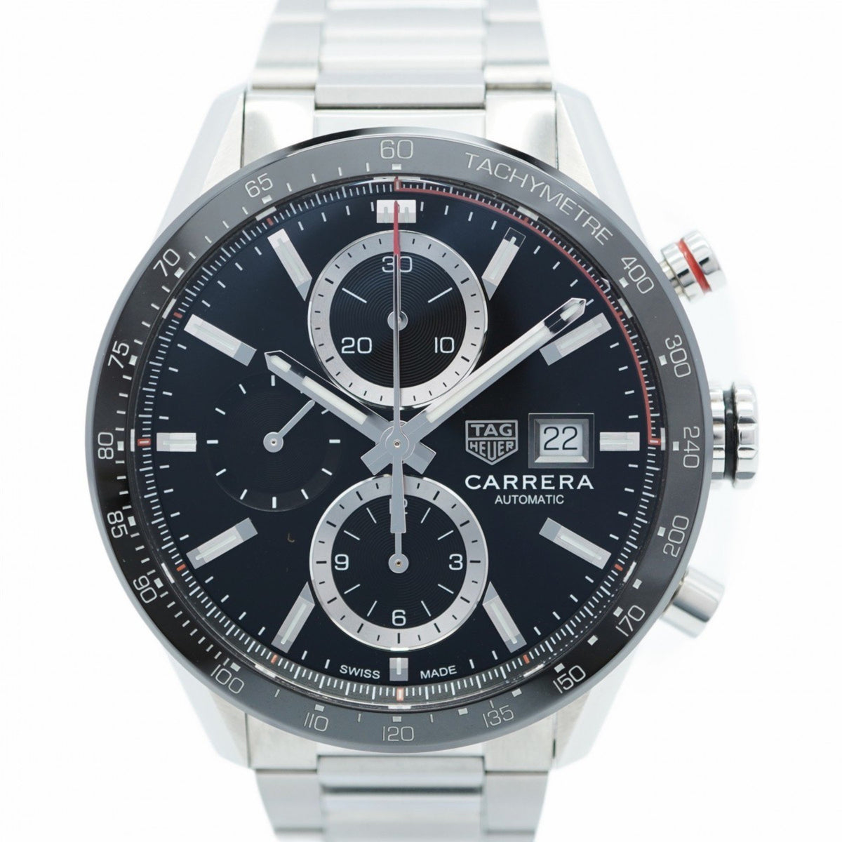 Gebrauchte TAG Heuer Carrera CBM2110-0 Herrenuhr mit schwarzem Zifferblatt 