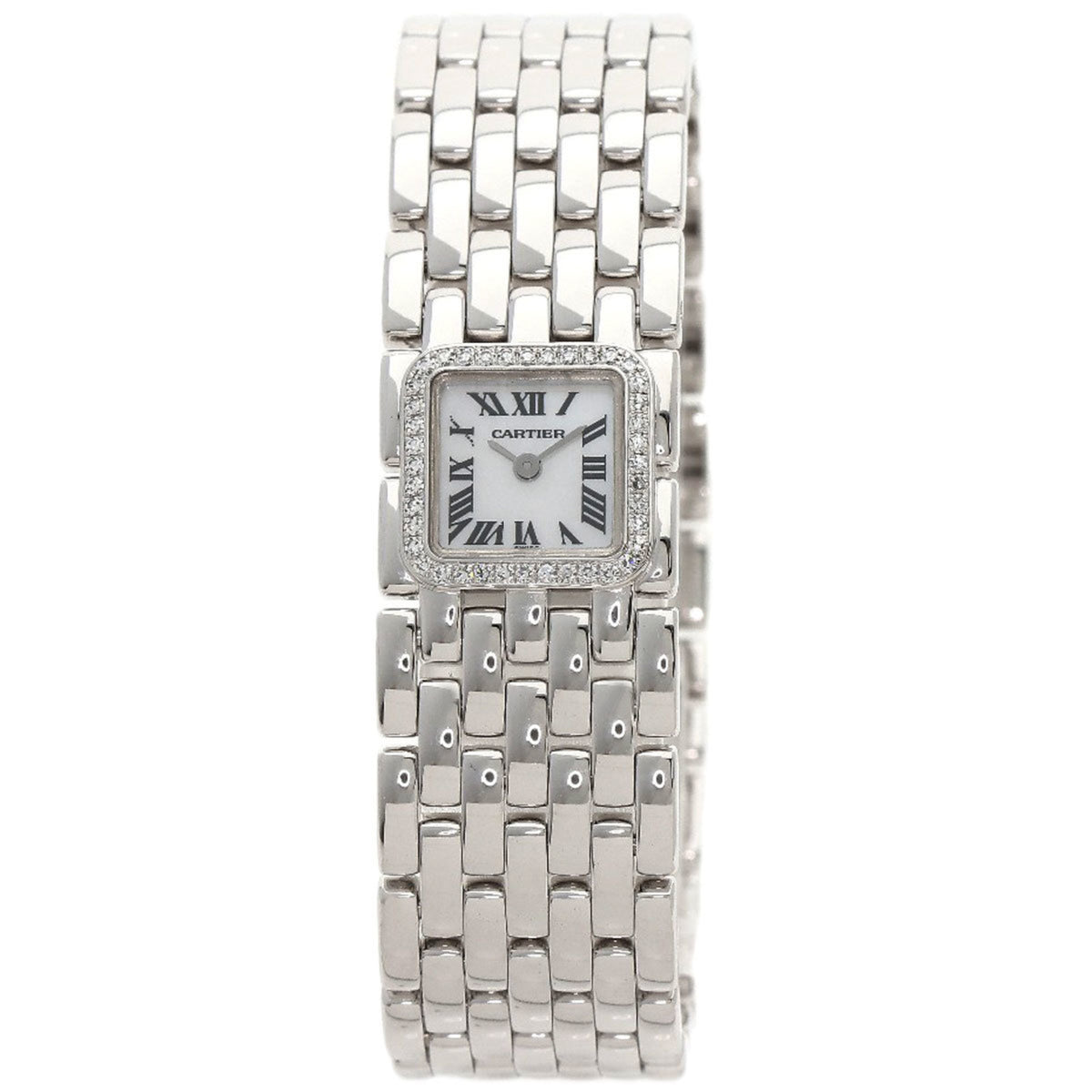 Gebrauchte Cartier WG3002T8 Panthere Mini Ruban Diamant Uhr 18K Weißgold 18KWG Damen CARTIER 