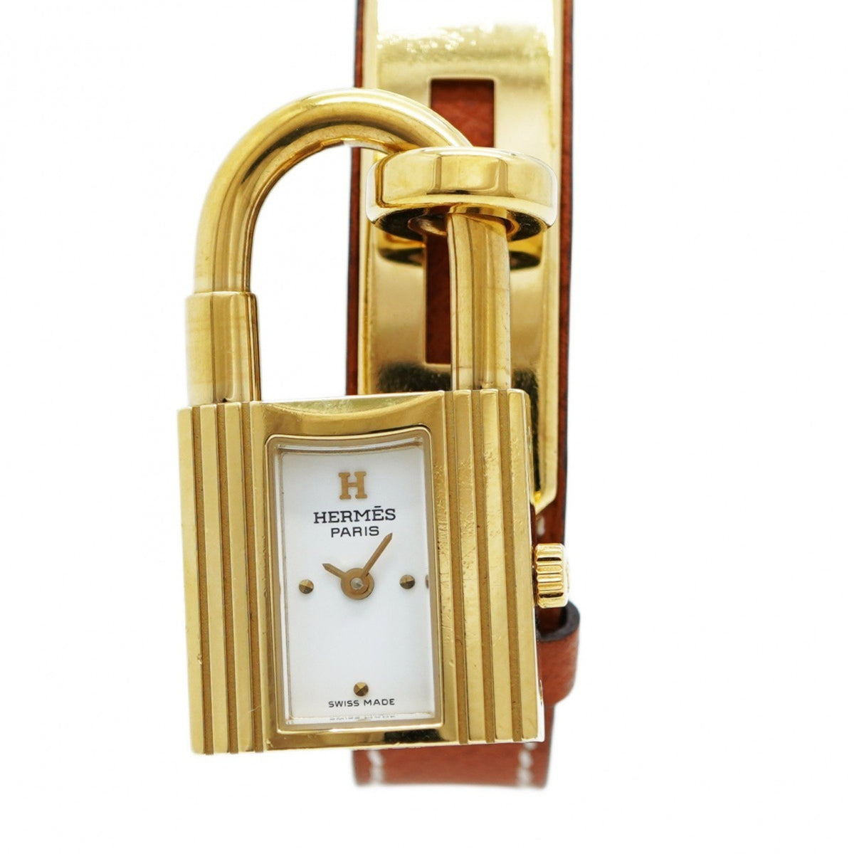Gebrauchte Hermes Kelly Uhr mit weißem Zifferblatt für Damen 