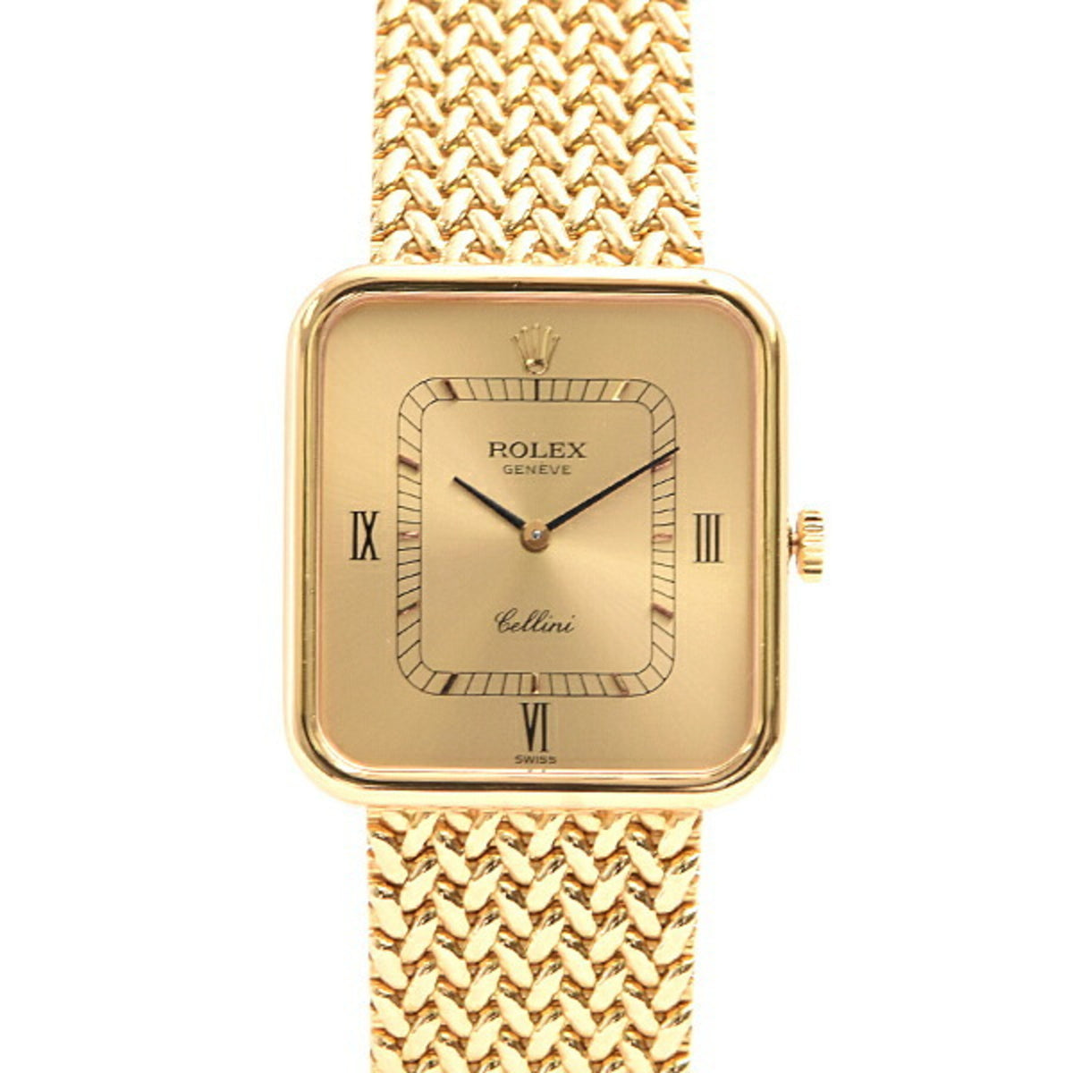 Gebrauchte Rolex Uhr Herren Cellini Massivgold Handaufzug Gelb ROLEX 4332 750YG 