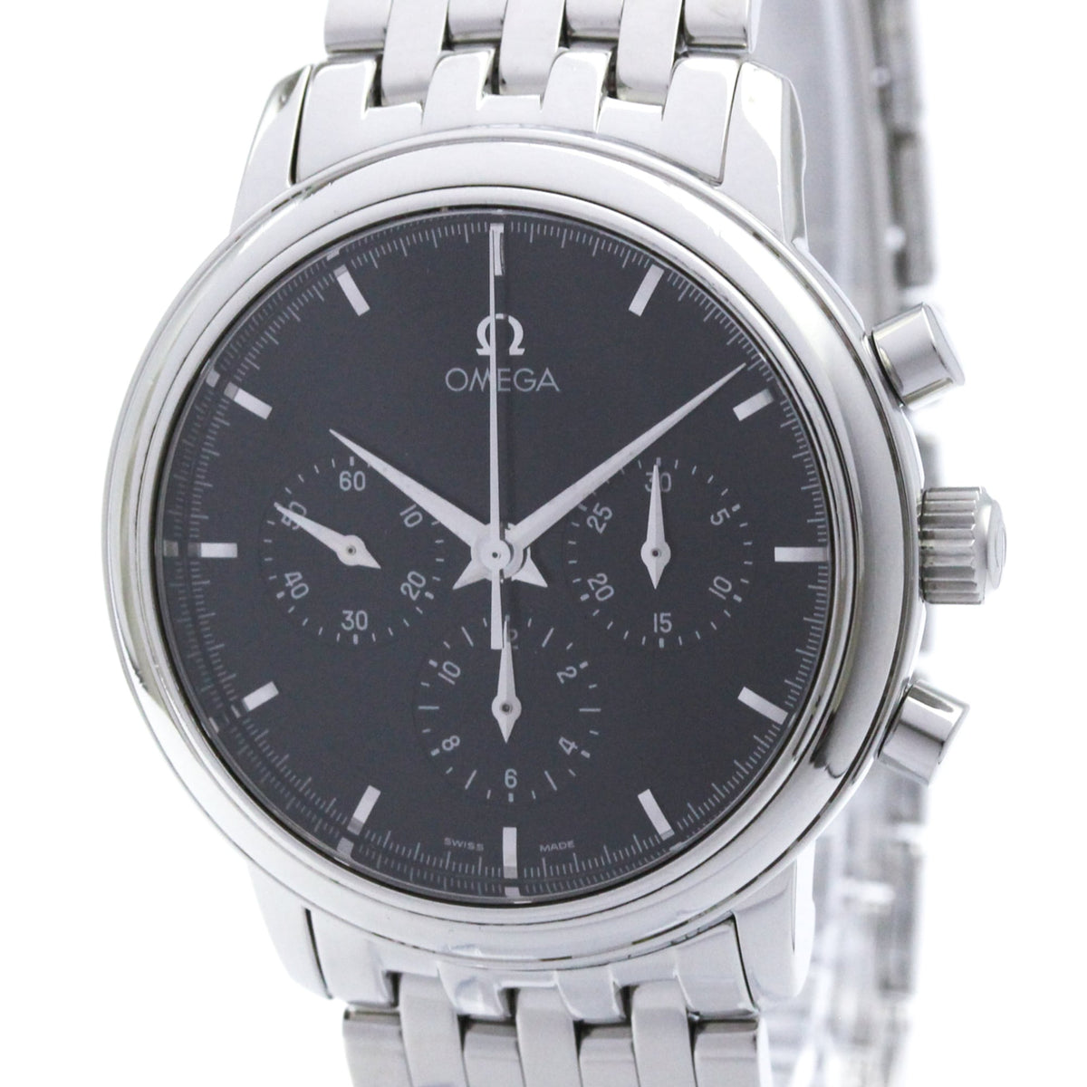 Pre-Owned OMEGA De Ville Prestige Chronograph Hand-Winding Mens Watch 4540.51 Polished