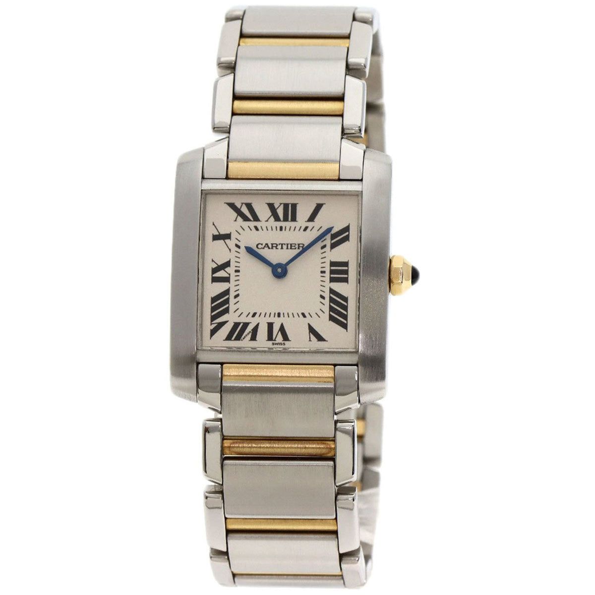 Gebrauchte Cartier W51006Q4 Tank Francaise MM Uhr Edelstahl SSxK18YG Herren 